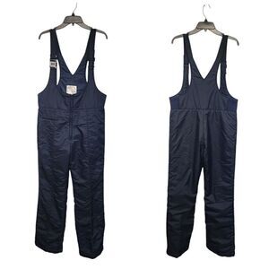 Beaver Creek Bib Overall Pants Mens Medium Navy Blue Nylon Snow Ski Coveralls